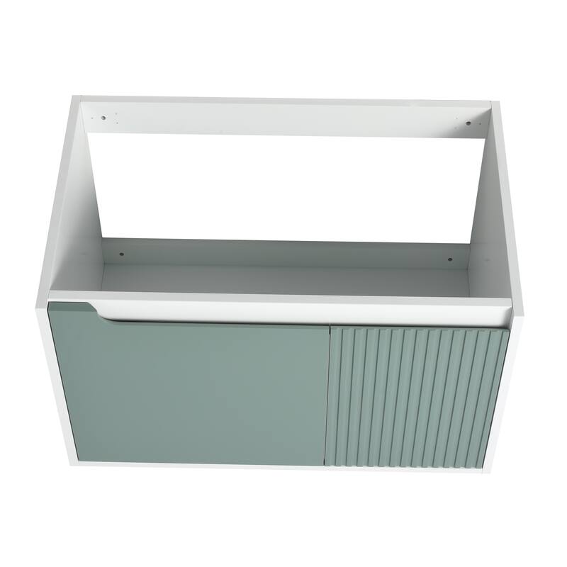 Modern 32-Inch Floating Bathroom Vanity with Storage, Durable Eco-Friendly Plywood Base, No Basin