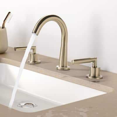 Widespread Bathroom Sink Faucets, 2-Handle Bathroom Vessel Faucet in Brushed Gold