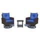 preview thumbnail 9 of 8, Outdoor Swivel Rocker Patio Chairs Set of 2 with Coffee Table &Cushions, Rattan Bistro Set for Porch, Backyard, Balcony