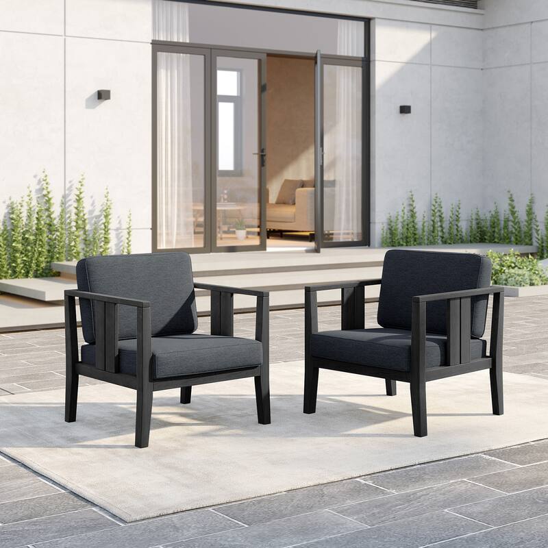 Outdoor Teak Solid Wood Patio Furniture Set Loveseat Armchair Table Collection