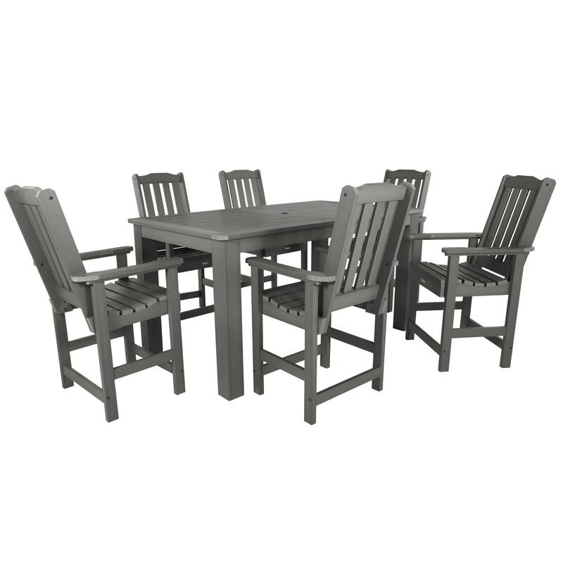 Lehigh 7-Piece Outdoor Dining Set - 42" x 72" Table, Counter-height - Coastal Teak