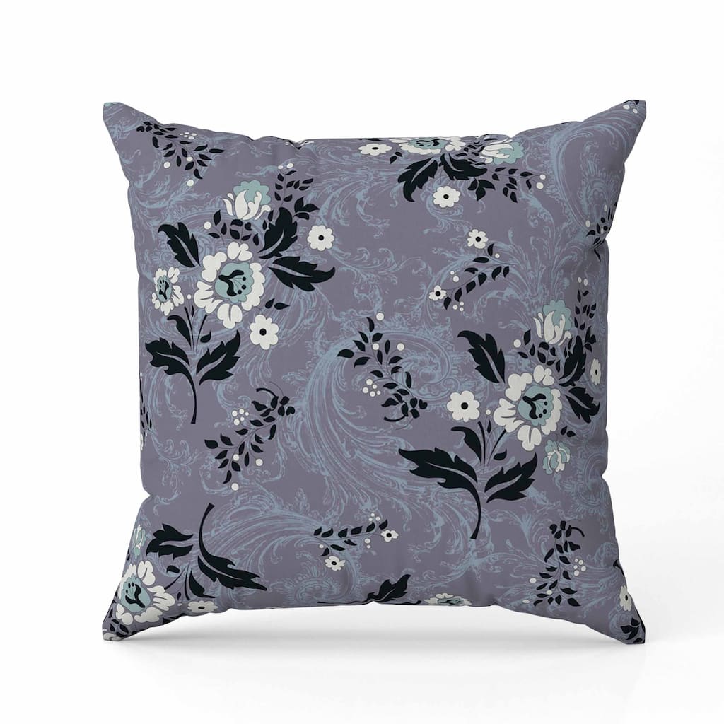 Meadow Strokes Indoor/Outdoor Reversible Throw Pillow Gray and Black