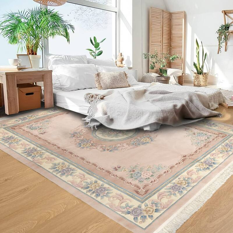 Gertmenian Oriental Estate Traditional Oriental Floral Border Metallion Hand Knot Wool Area Rug Collection