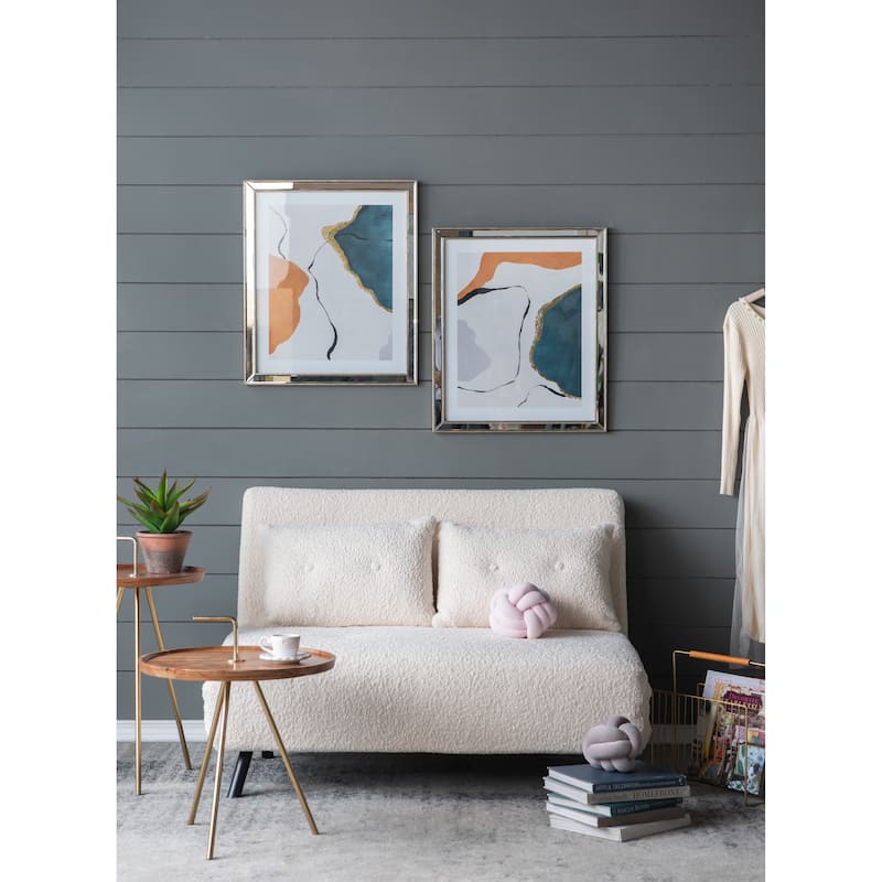 S/3 22x26x0.6" Marcia Mirror-Framed Wall Art