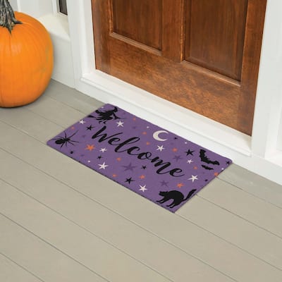 16 in. x 28 in. PVC Halloween Witchy Welcome Door Mat