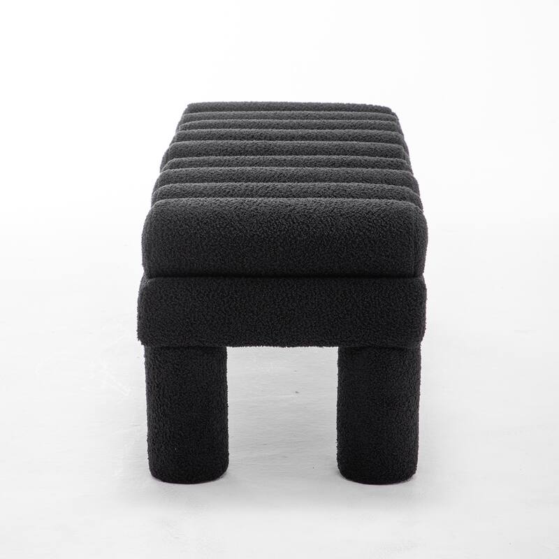 SEYNAR Modern Teddy Velvet Upholstered Rentangle Ottoman