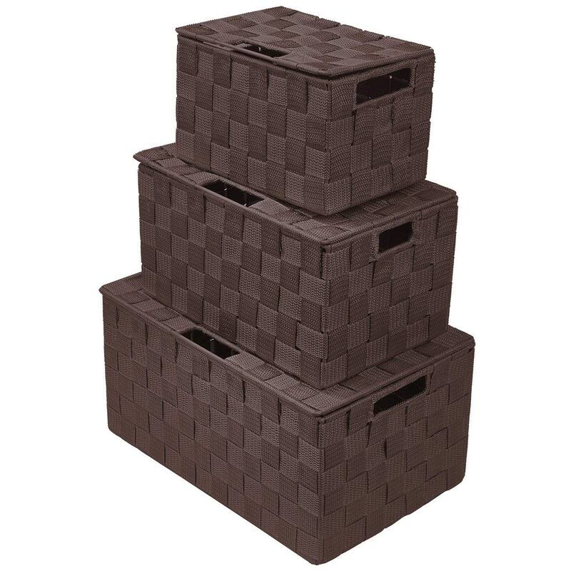 Weave Stackable Basket Set, 3 Pieces