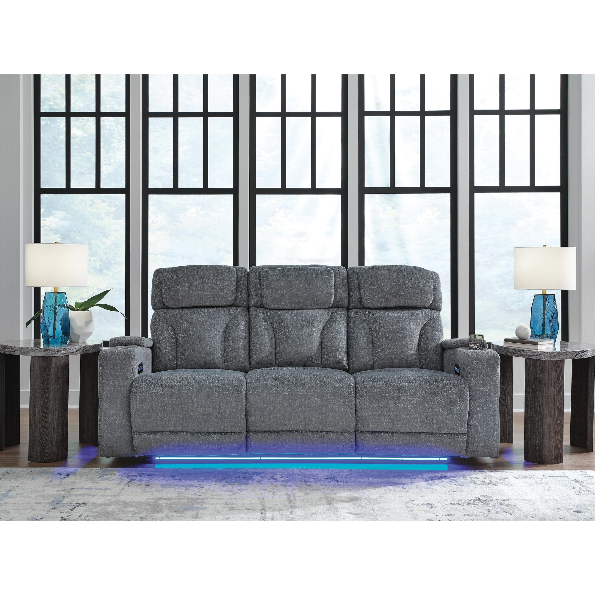 Signature Design by Ashley RiverTest Gray Power Reclining Sofa - 86"W x 40"D x 42"H