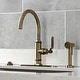 preview thumbnail 32 of 45, Kingston Brass Whitaker Single-Handle Deck Mount Kitchen Faucet with Brass Sprayer