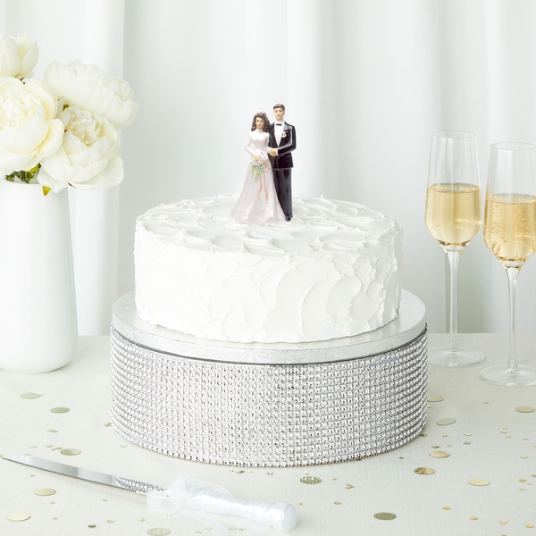 2 Piece Silver Rhinestone Cake Stand Set with 12 Cake Drum for Wedding Birthday Bed Bath Beyond 36224560