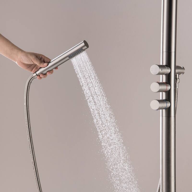 Modland 91''H Freestanding Outdoor Shower Rainfall with Handheld Shower