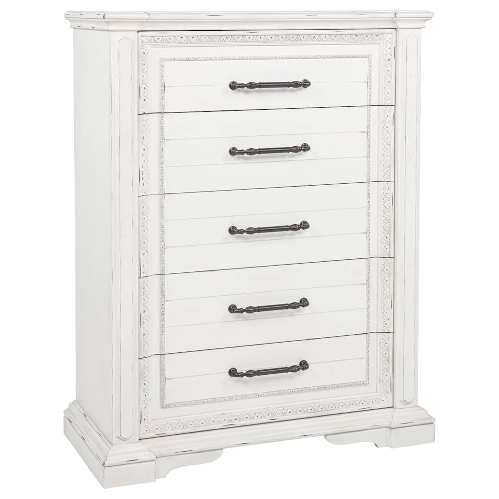 McKinney 5-drawer Bedroom Chest of Drawers Vintage White