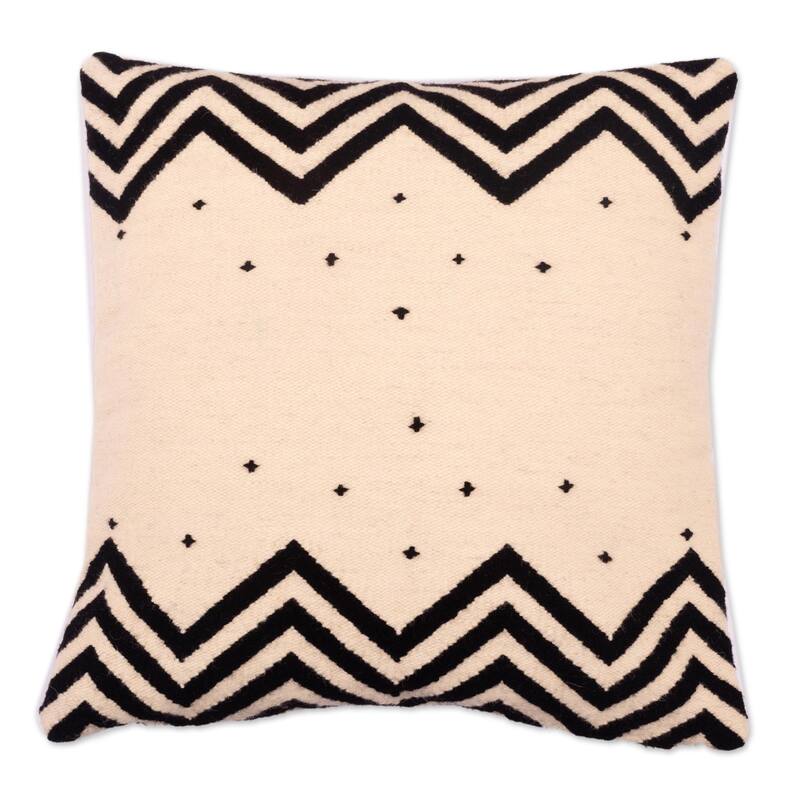 Novica Handmade Andes Minimalism Wool Cushion Cover