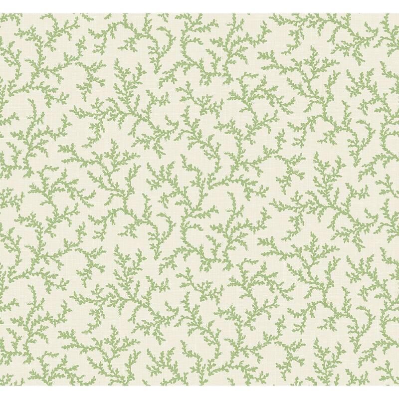 Seabrook Designs Corail Nonwoven Unpasted Wallpaper - 27 in. W x 27 ft. L - Garden Herb