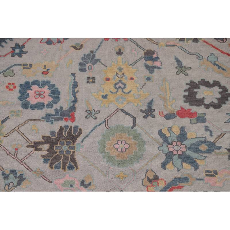 Transitional Floral Oushak Area Rug Handmade Oriental Wool Carpet - 7'11"x 10'4"