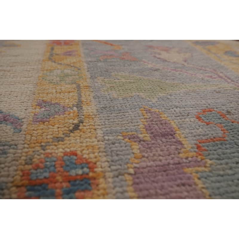 Oushak Turkish Area Rug Hand-Knotted Transitional Wool Carpet - 8'1"x 9'9"