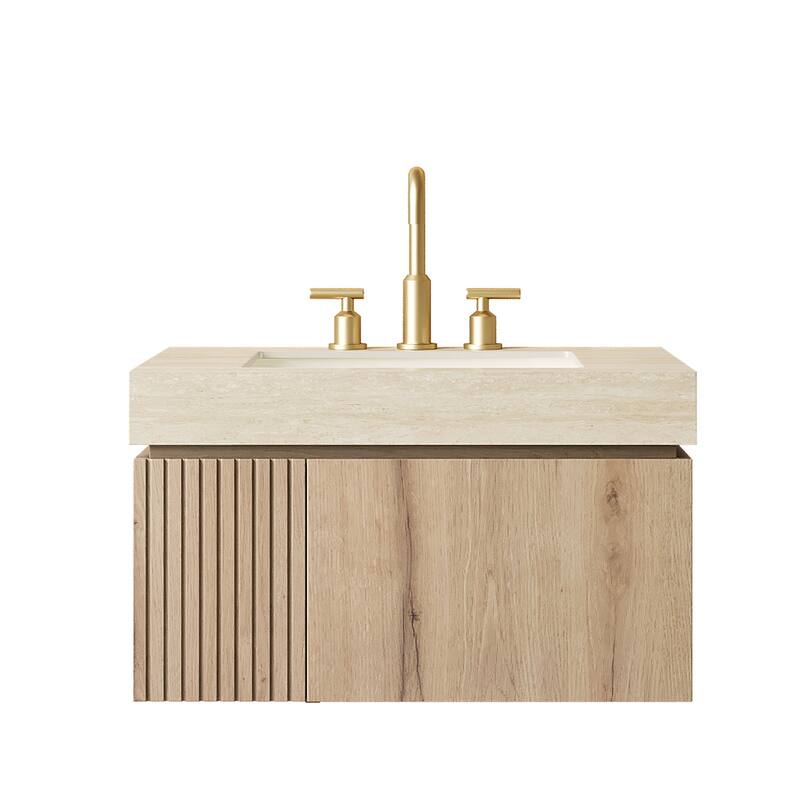 Mondern Floating Bathroom Vanity with 3 Pre-drilled Faucet Holes