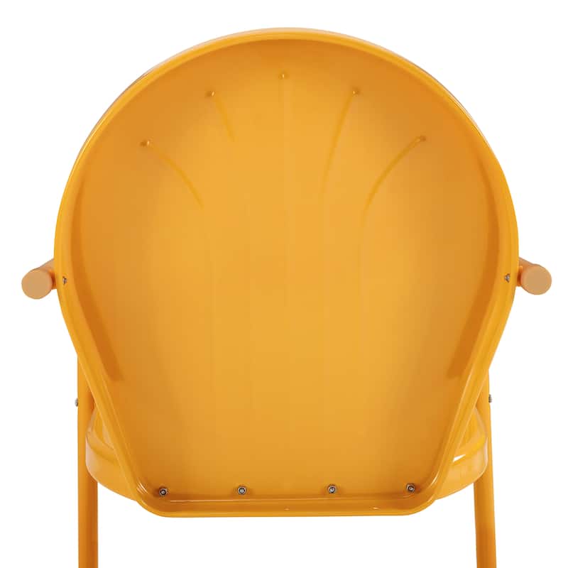 Crosley Griffith Metal Chair In Tangerine - 22 W x 28.2 D x 33.25 H