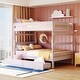 preview thumbnail 1 of 7, Modern Twin over Twin Solid Wooden Bunk Bed with 2 Drawers and Full-length Guardrail, Can Separated into Two Full-size Beds White