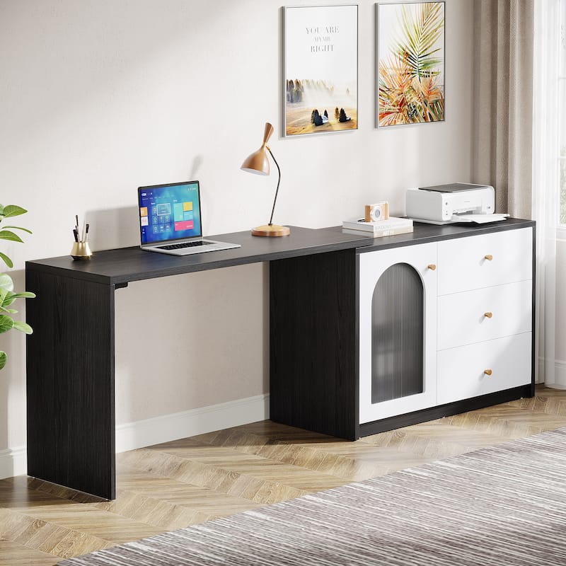 47 Inches Reversible L Shaped Computer Desk for Home Office