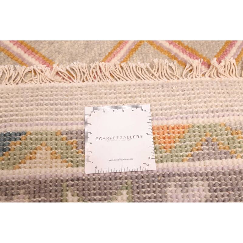 ECARPETGALLERY Hand-knotted Modern Oushak Light Grey Wool Rug - 7'11 x 9'10