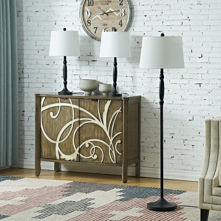 3 Piece Traditional Floor Lamp Set (Set of 3) - N/A