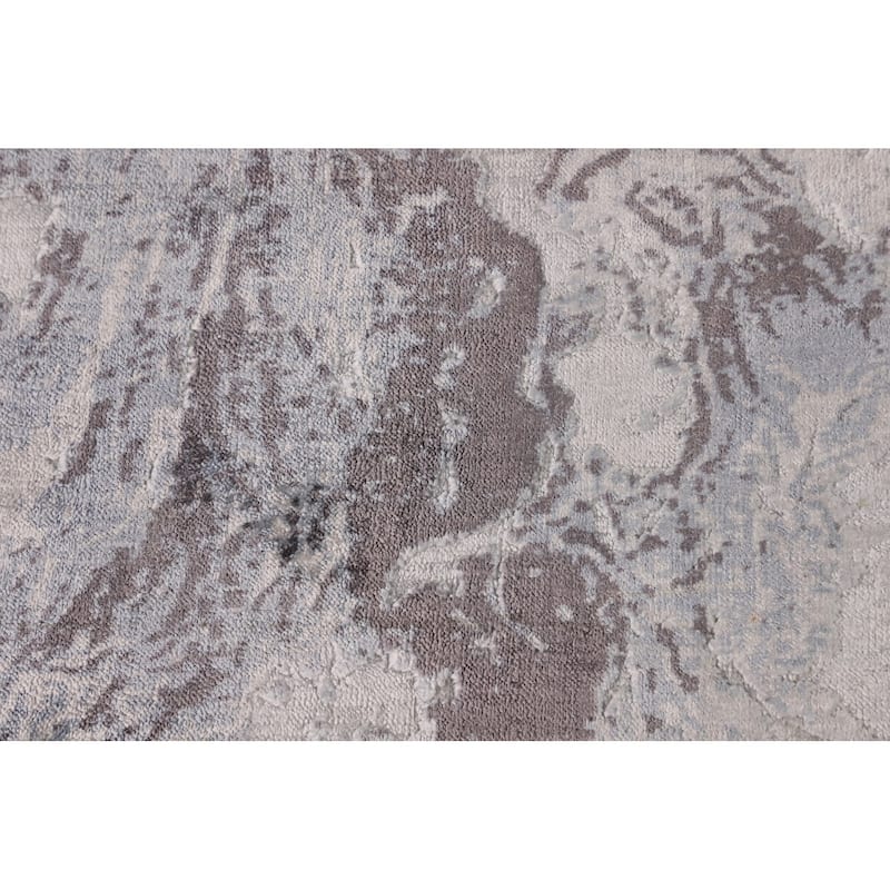 All-Over Modern Abstract Oriental Area Rug Hand-Knotted Wool Carpet - 5'4"x 7'4"
