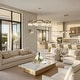 preview thumbnail 6 of 16, Diore Modern 5-Light 40" W Crystal Linear Chandelier Glam Brass Kitchen Island Light - W 40.2" x D 5" x H 6"
