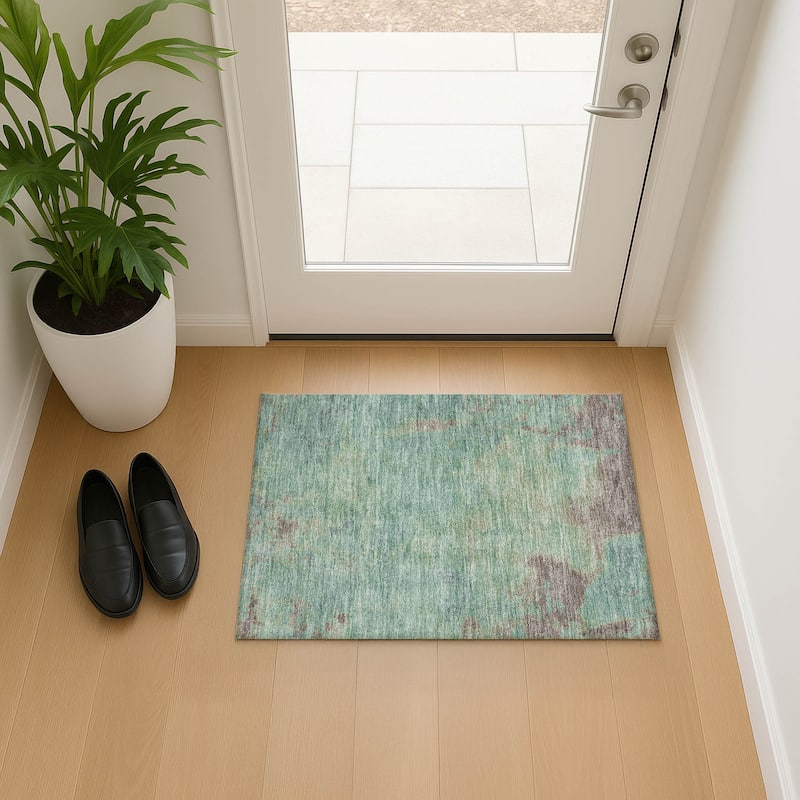 Premium Washable Super Soft Solid Ombre Mayfield Rug - Seafoam - 1'8" x 2'6"