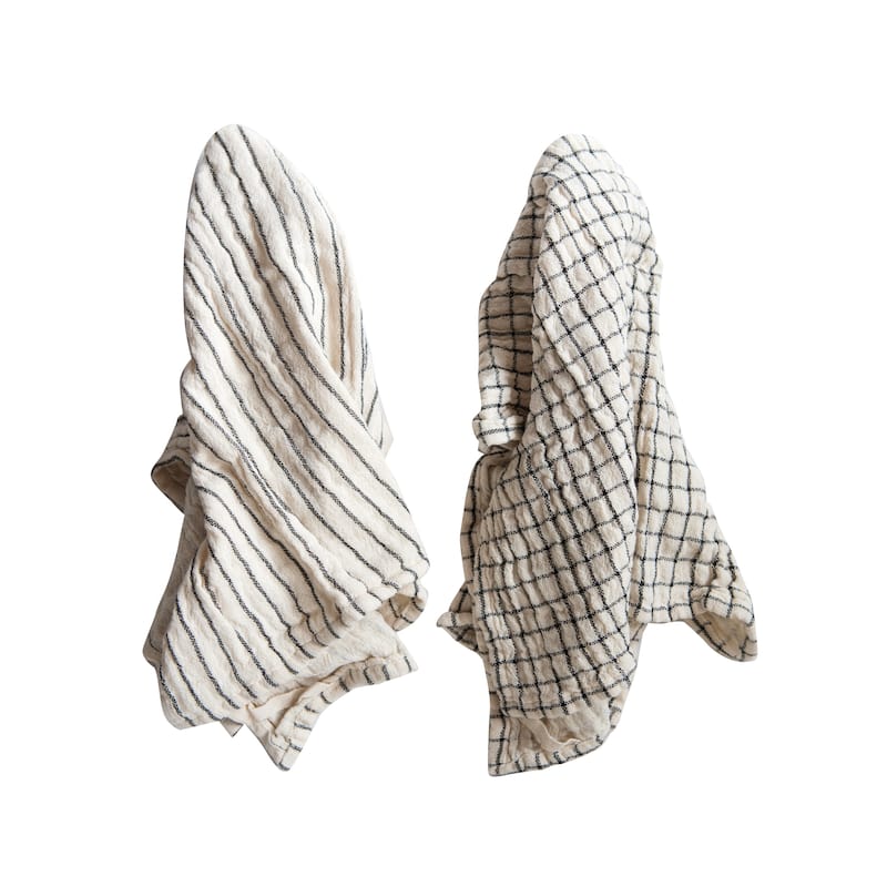 Blue & White Cotton Tea Towel (Set of 2 Patterns)