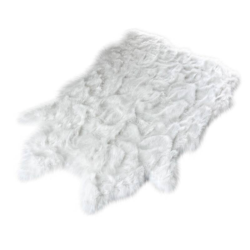 Silver Orchid Luxurious Faux Bison Skin Shag Rug