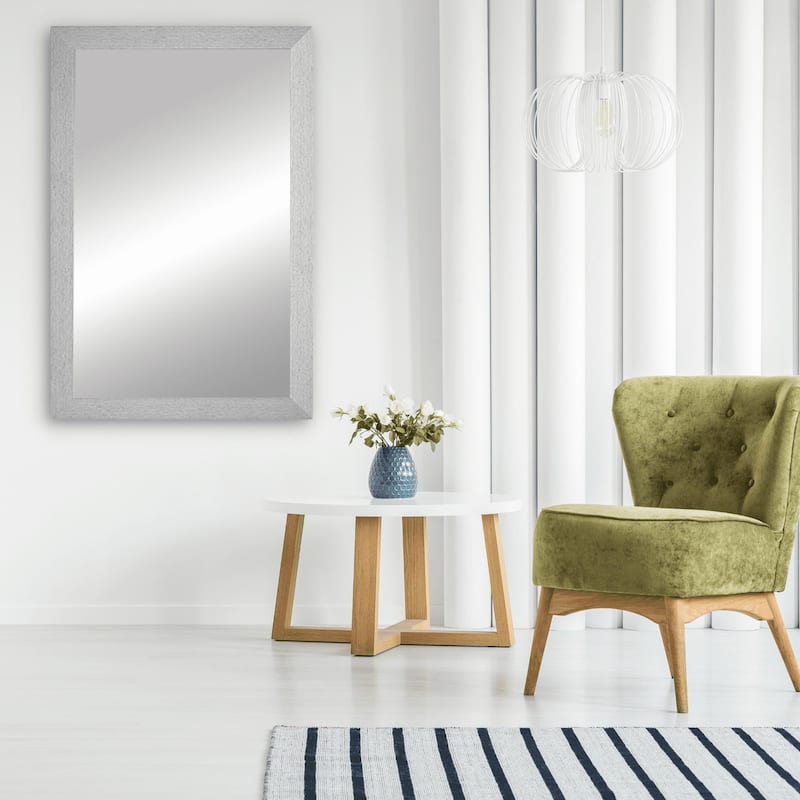 Meade Brushed Silver Framed Wall Mirror