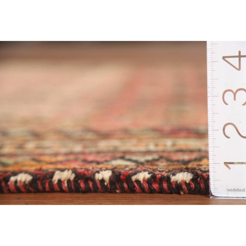 Geometric Afshar Persian Vintage Area Rug Hand-Knotted Wool Carpet - 4'11"x 7'10"