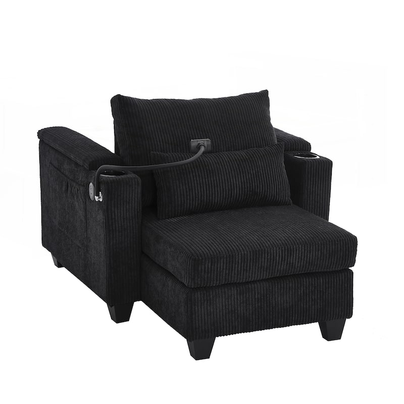 Sofa Chair Sofa Bed Corduroy Sleeper Sofa with USB Ports