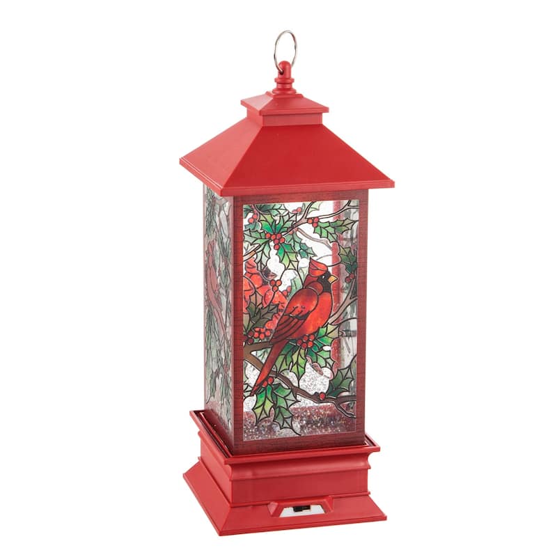 10.5" LED Spinning Water Cardinal Tabletop Decor