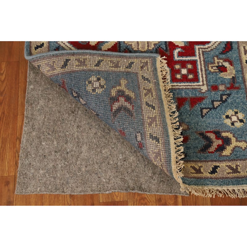 Light Blue Heriz Serapi Indian Runner Rug Hand-Knotted Wool Carpet - 2'7" x 7'11"