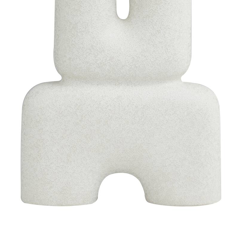 Ceramic Abstract U-Shaped Decorative Vase - White - Roche River Decor