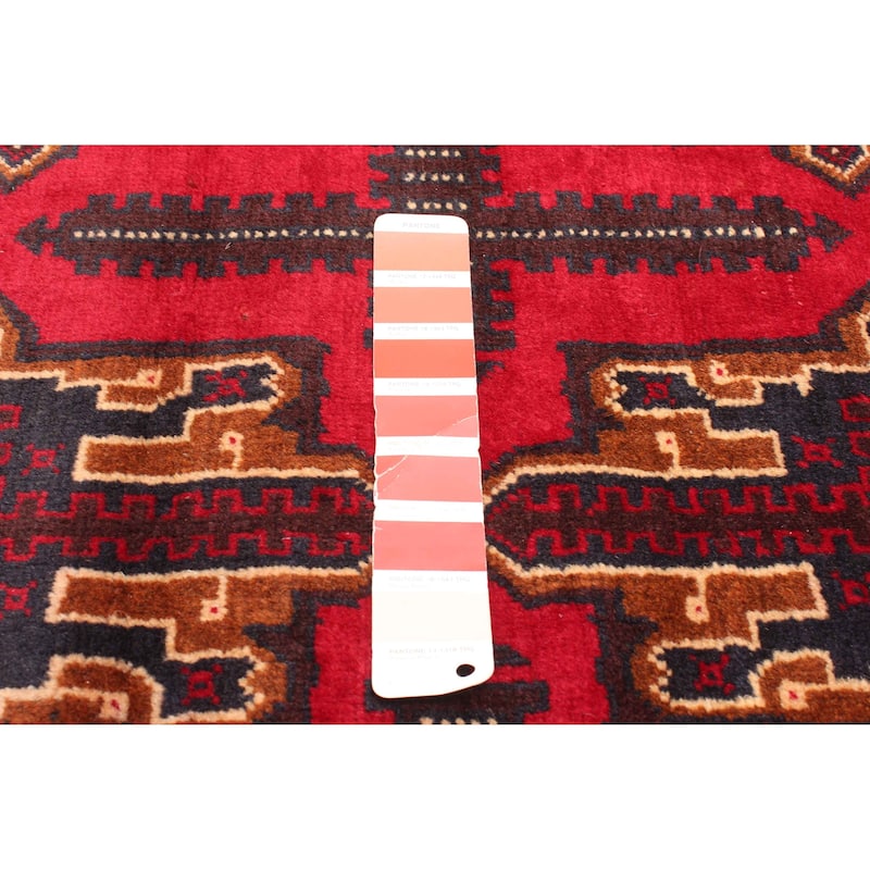 ECARPETGALLERY Hand-knotted Teimani Red Wool Rug - 3'4 x 6'1