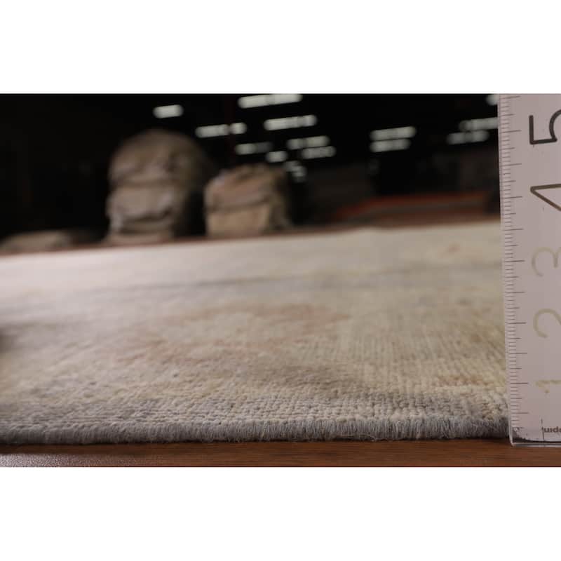 Vegetable Dye Oushak Turkish Rug Hand-Knotted Wool Carpet - 8'9" x 11'8"