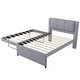 preview thumbnail 6 of 18, Upholstery platform bed with Headboard & Trundle, Pull Out Twin Platform Bed Underneath