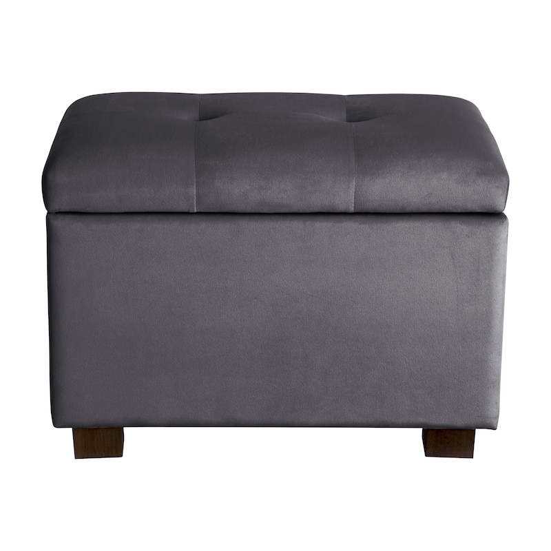 Velvet Storage Ottoman