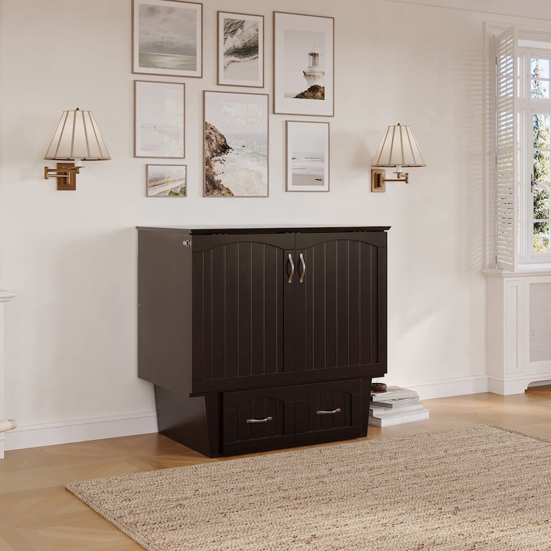 Nantucket Murphy Bed Chest with Mattress and Built-in Charging Station