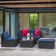 preview thumbnail 57 of 59, Homall 5 Pieces Patio Furniture Sets Outdoor Sectional Sofa Manual Weaving Rattan