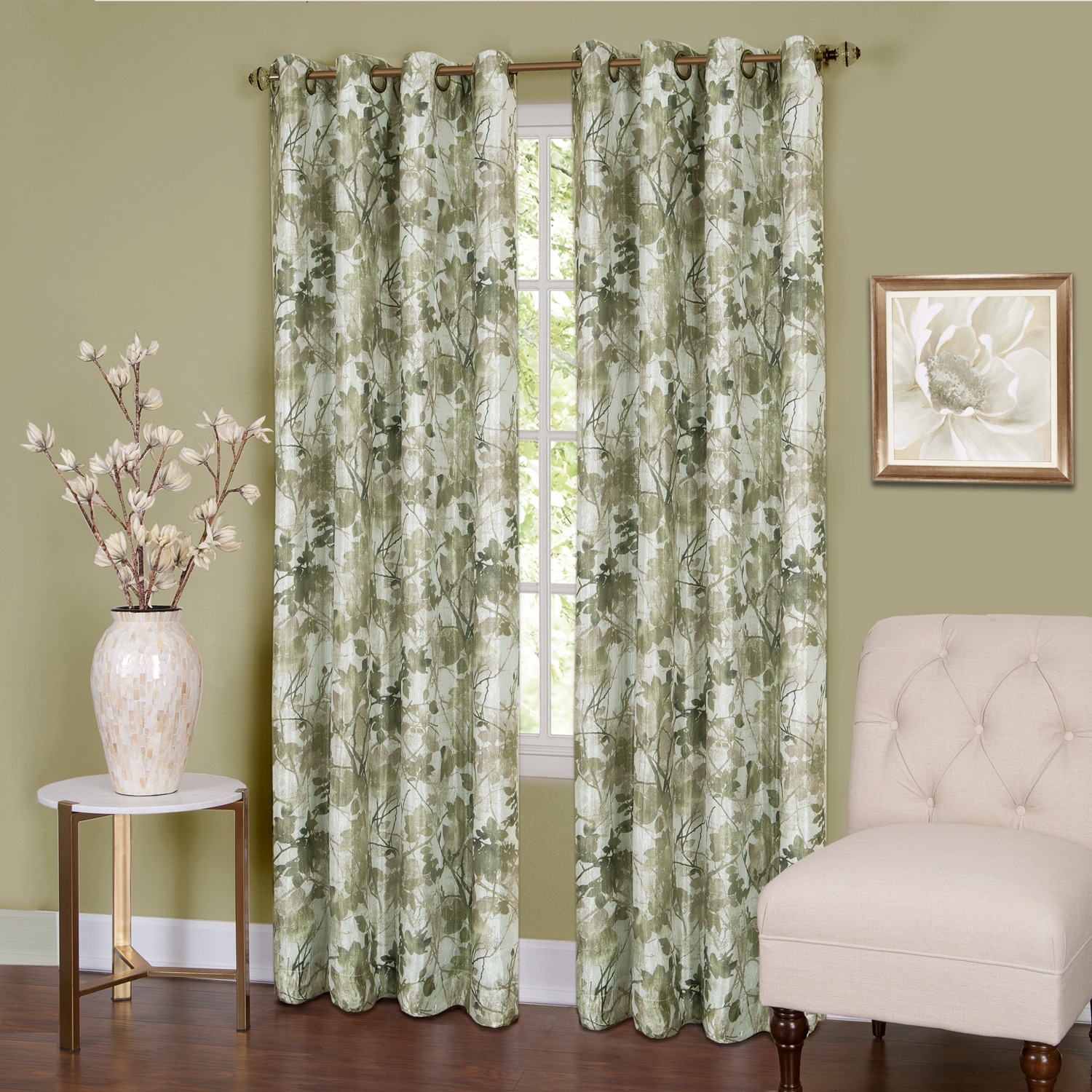 как выглядит Achim Tranquil Lined Grommet Curtain Panel фото