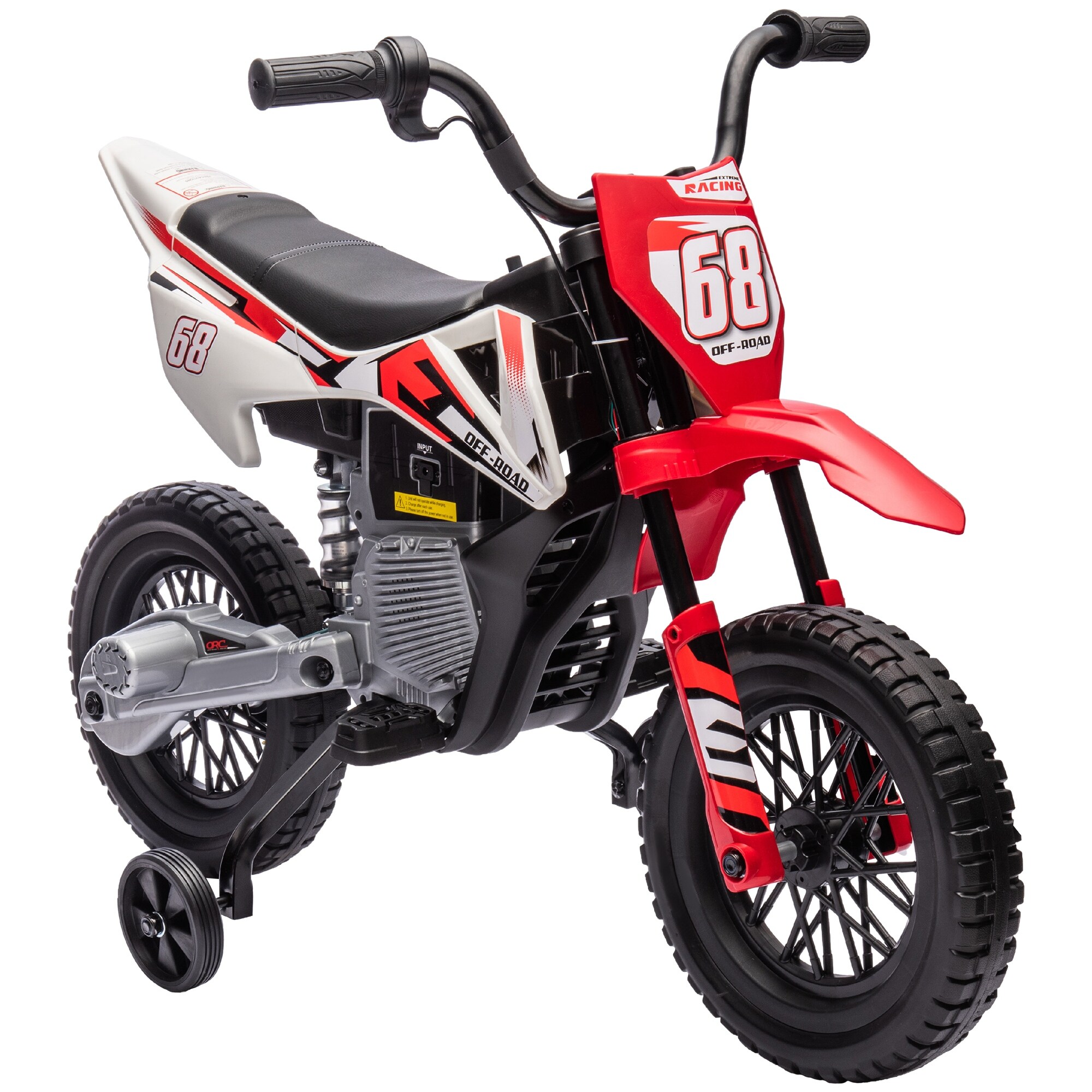 Kids electric dirt bike with training wheels sales