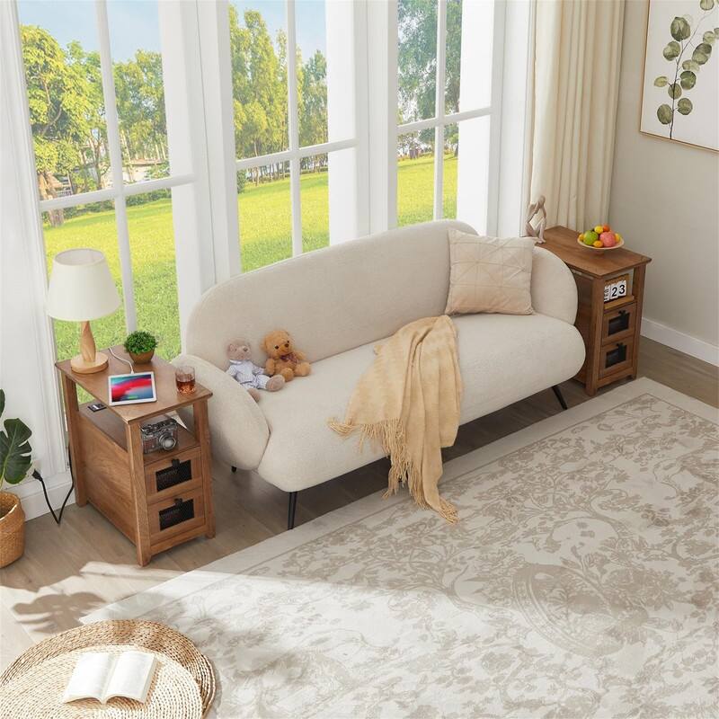 End Table with Charging Station - 13.78"D x 23.6"W x 24.8"H