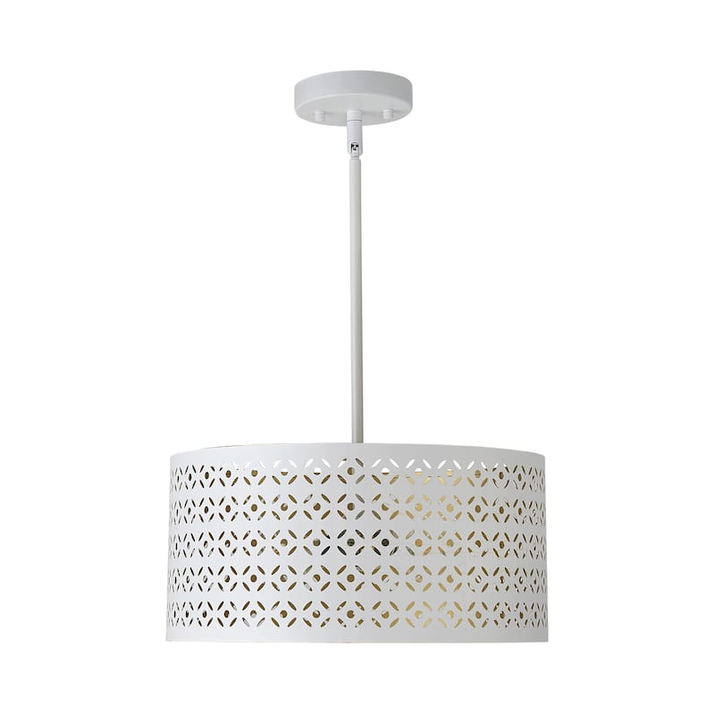 15 inch 3 light white and gold etch ceiling mount light