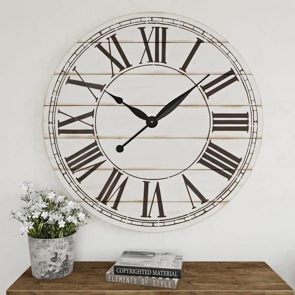 Shop The Gray Barn Oversize Shiplap Wall Clock 48 H X 48 W X 1 5 D Overstock 29045987