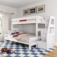 preview thumbnail 4 of 26, Max and Lily Modern Farmhouse Twin XL Over Queen Bunk Bed With Staircase White Wash