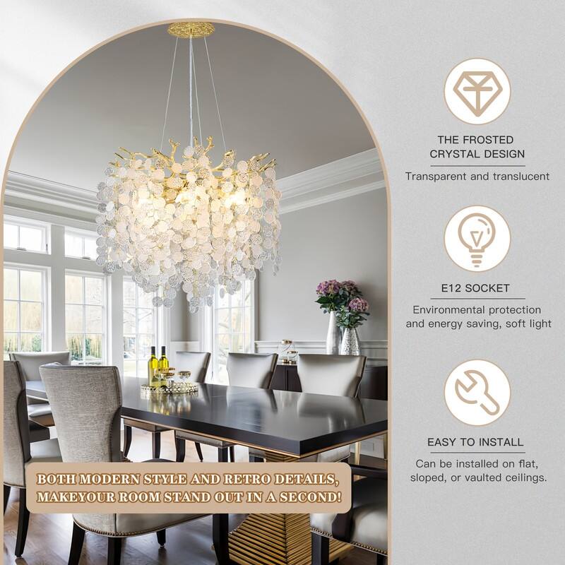 Modern Crystal Chandelier, Tree Branch Chandeliers Adjustable Height